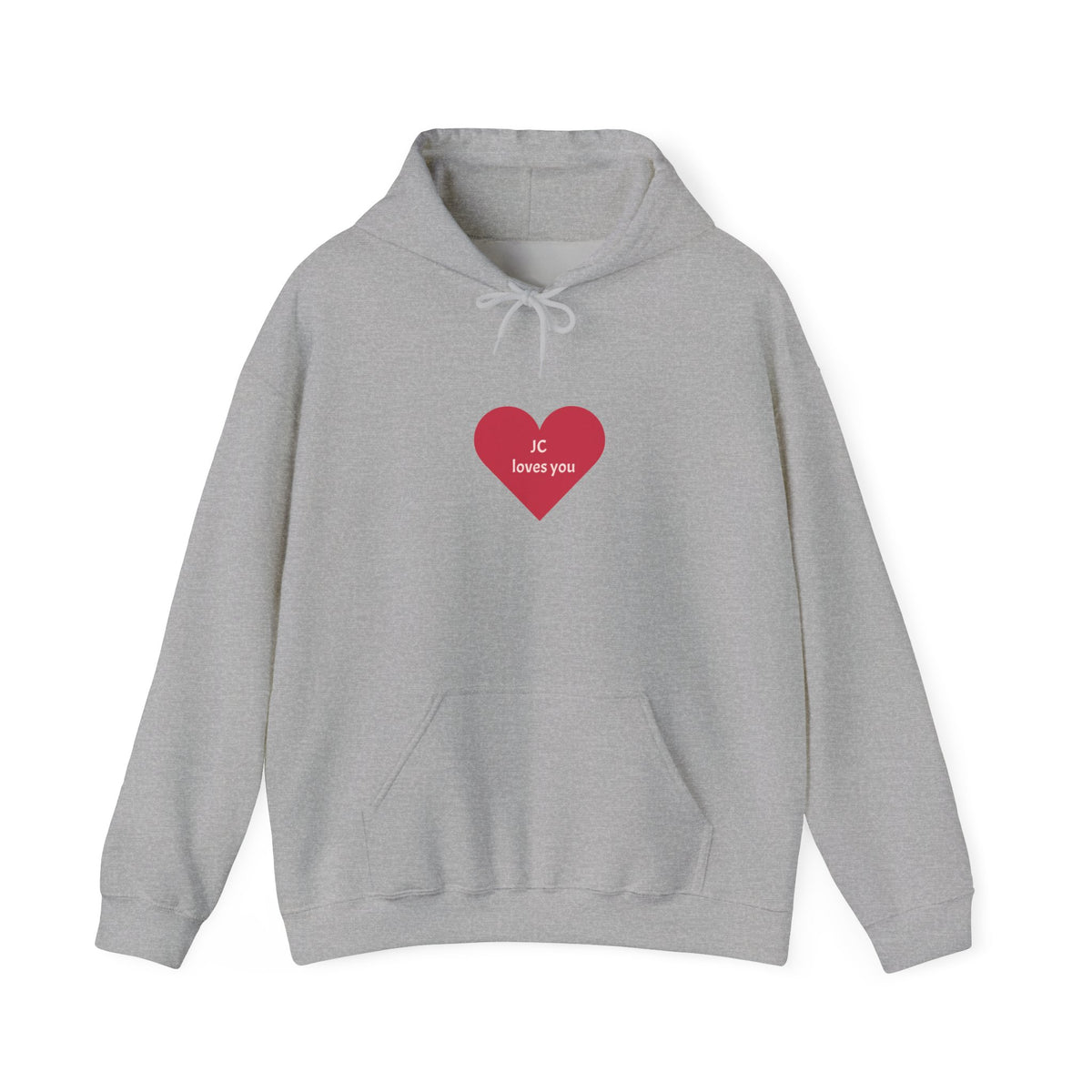 Heart Graphic Hoodie – “IC loves you” Minimal Cute Valentine Sweatshirt