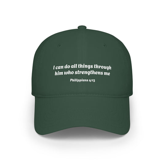 Philippians 4:13 Scripture Quote Cap | Baseball Cap, Christian Faith Hat