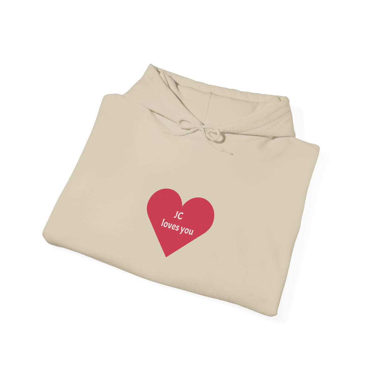Heart Graphic Hoodie – “IC loves you” Minimal Cute Valentine Sweatshirt