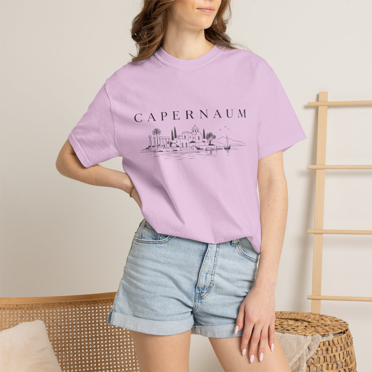 Capernaum Skyline T‑Shirt — Minimal Biblical City Sketch Tee