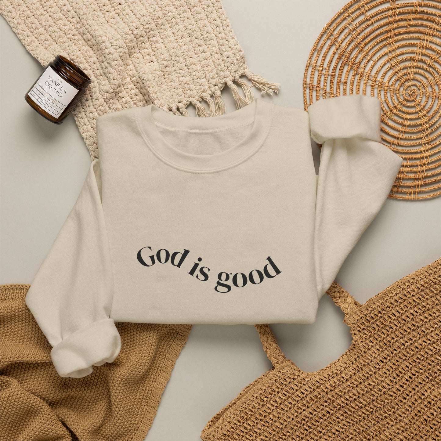 God Is Good Crewneck Sweatshirt — Inspirational Christian Sweatshirt