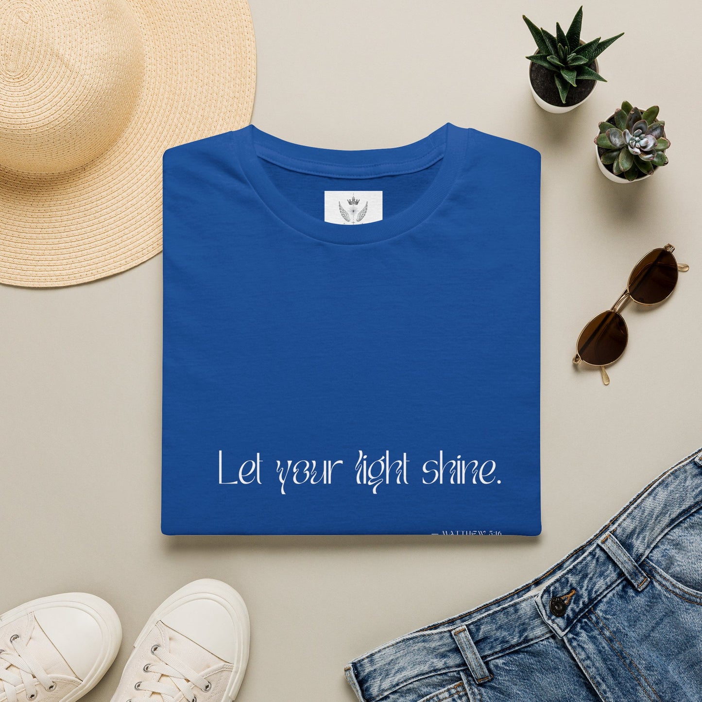 Let Your Light Shine T-shirt (white text)