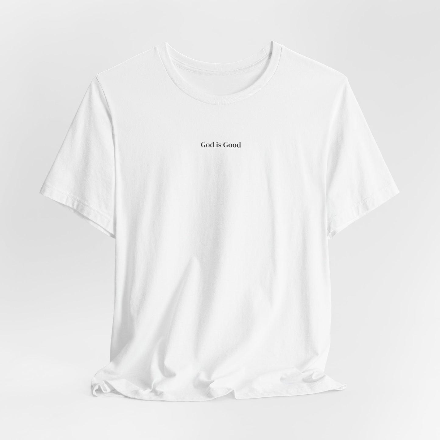 Minimalist 'and i listened' White Tee — Small Center Chest Text T-Shirt