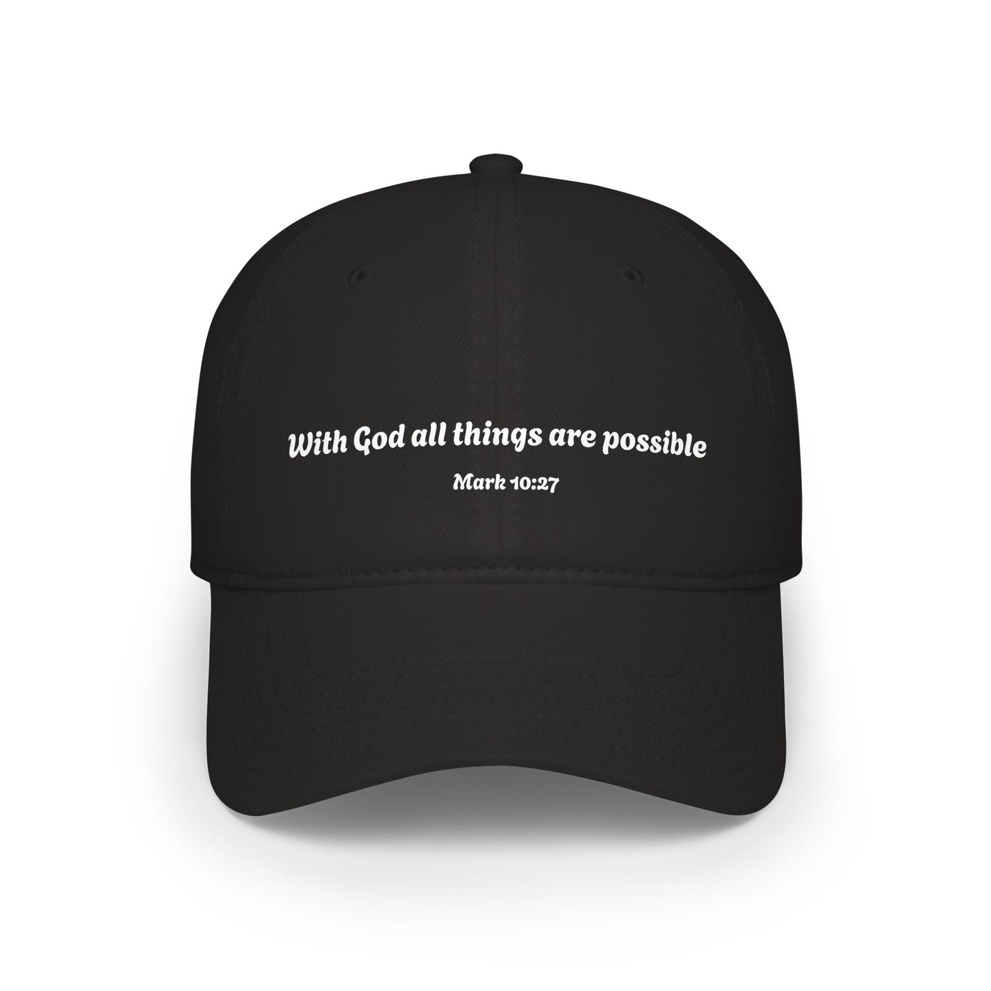 With God all things are possible baseball cap | Christian scripture Mark 10:27