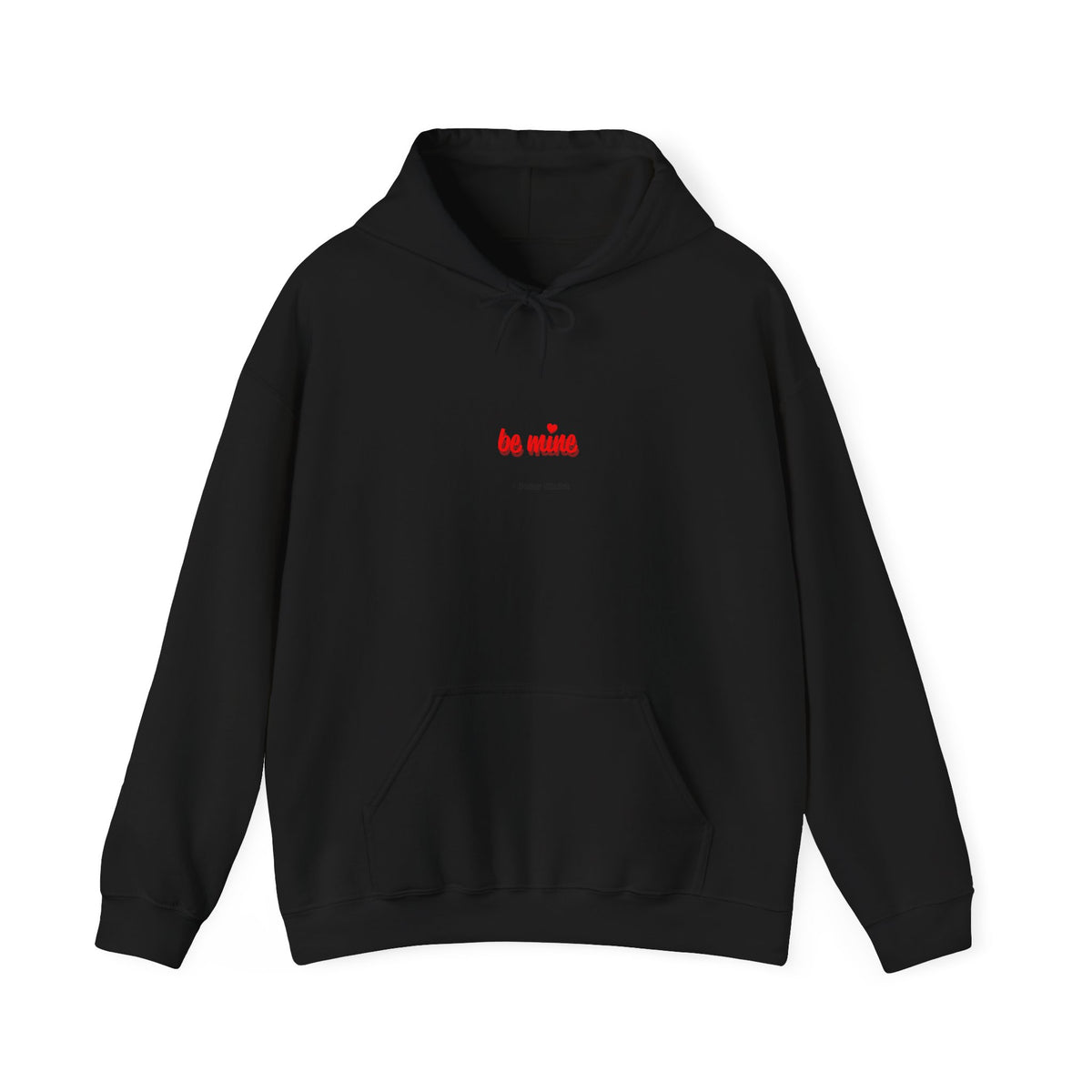 Minimalist 'be mine' White Hoodie – Small Red Script Valentine's Pullover