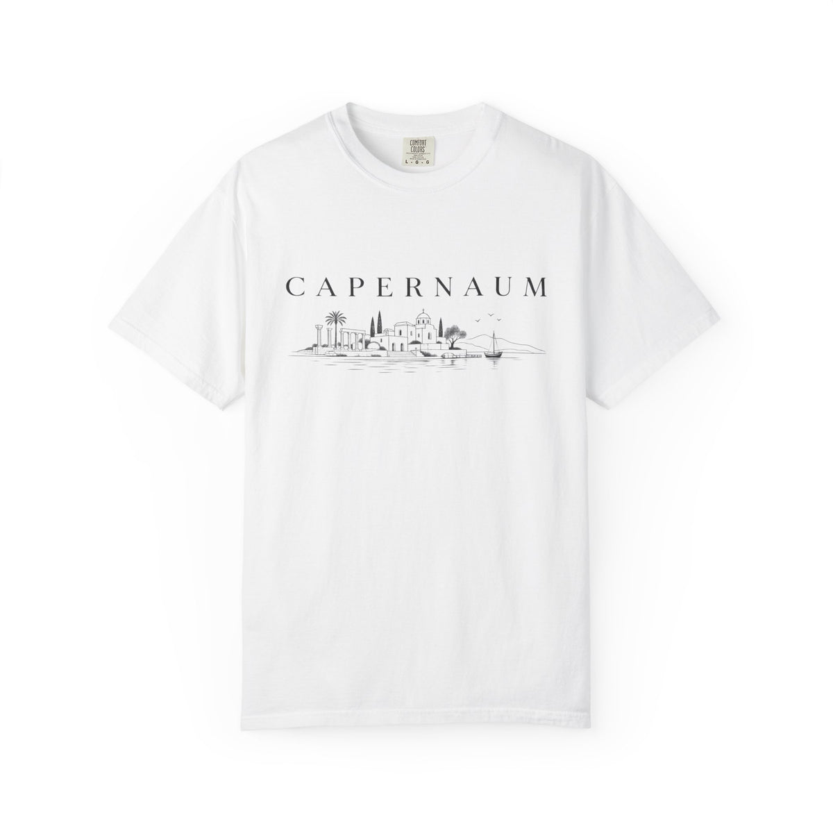 Capernaum Skyline T‑Shirt — Minimal Biblical City Sketch Tee