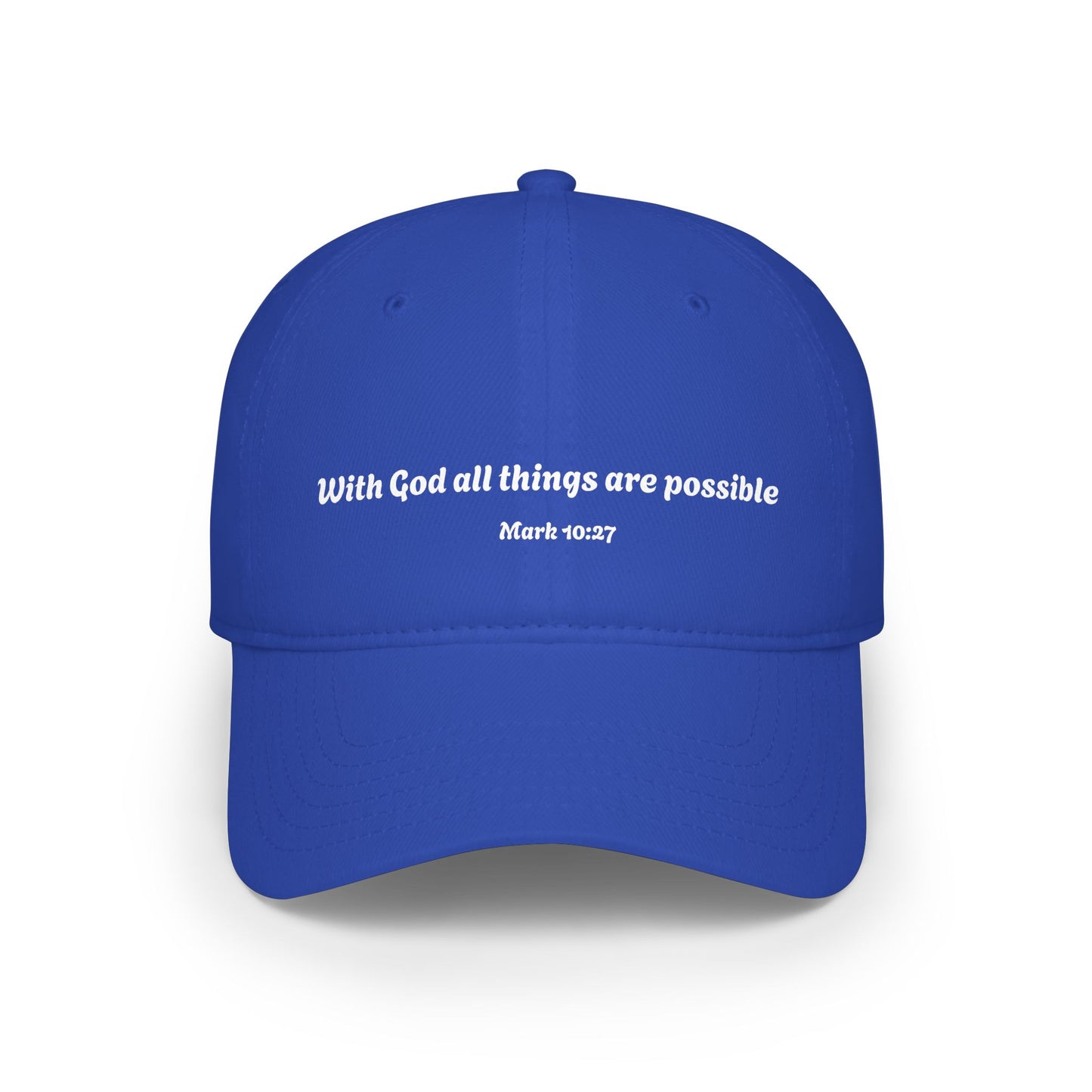 With God all things are possible baseball cap | Christian scripture Mark 10:27