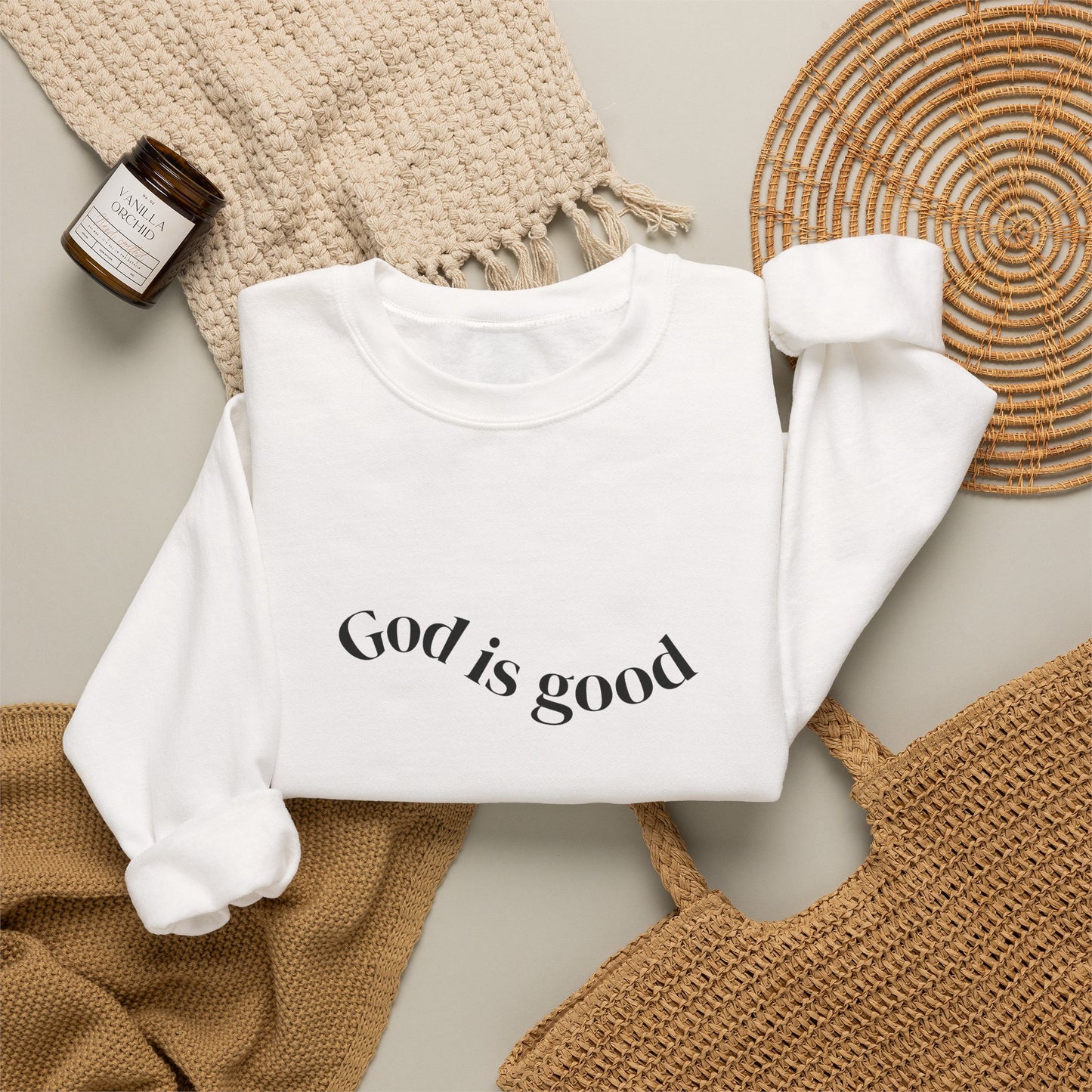 God Is Good Crewneck Sweatshirt — Inspirational Christian Sweatshirt
