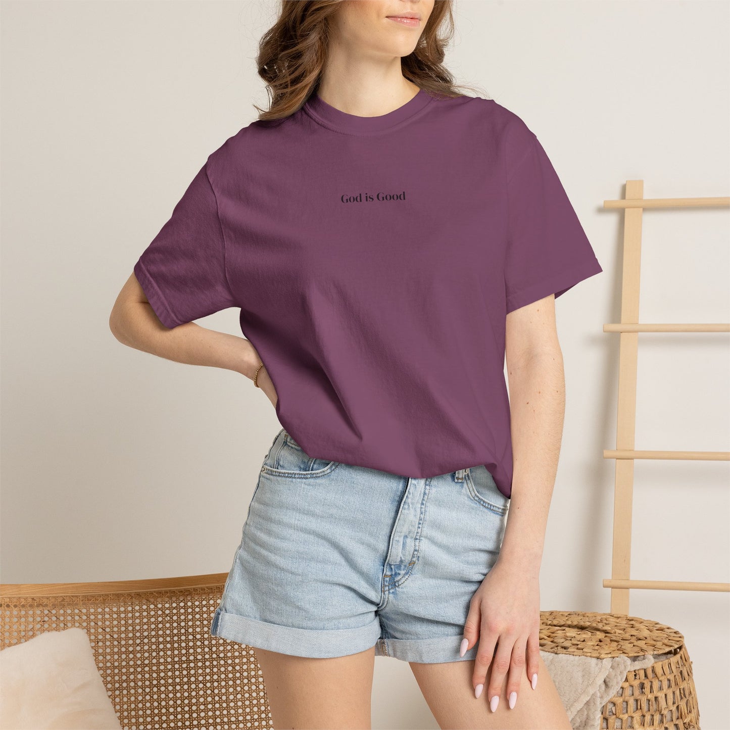 T-Shirt — Minimal "God Is Good" Script Tee