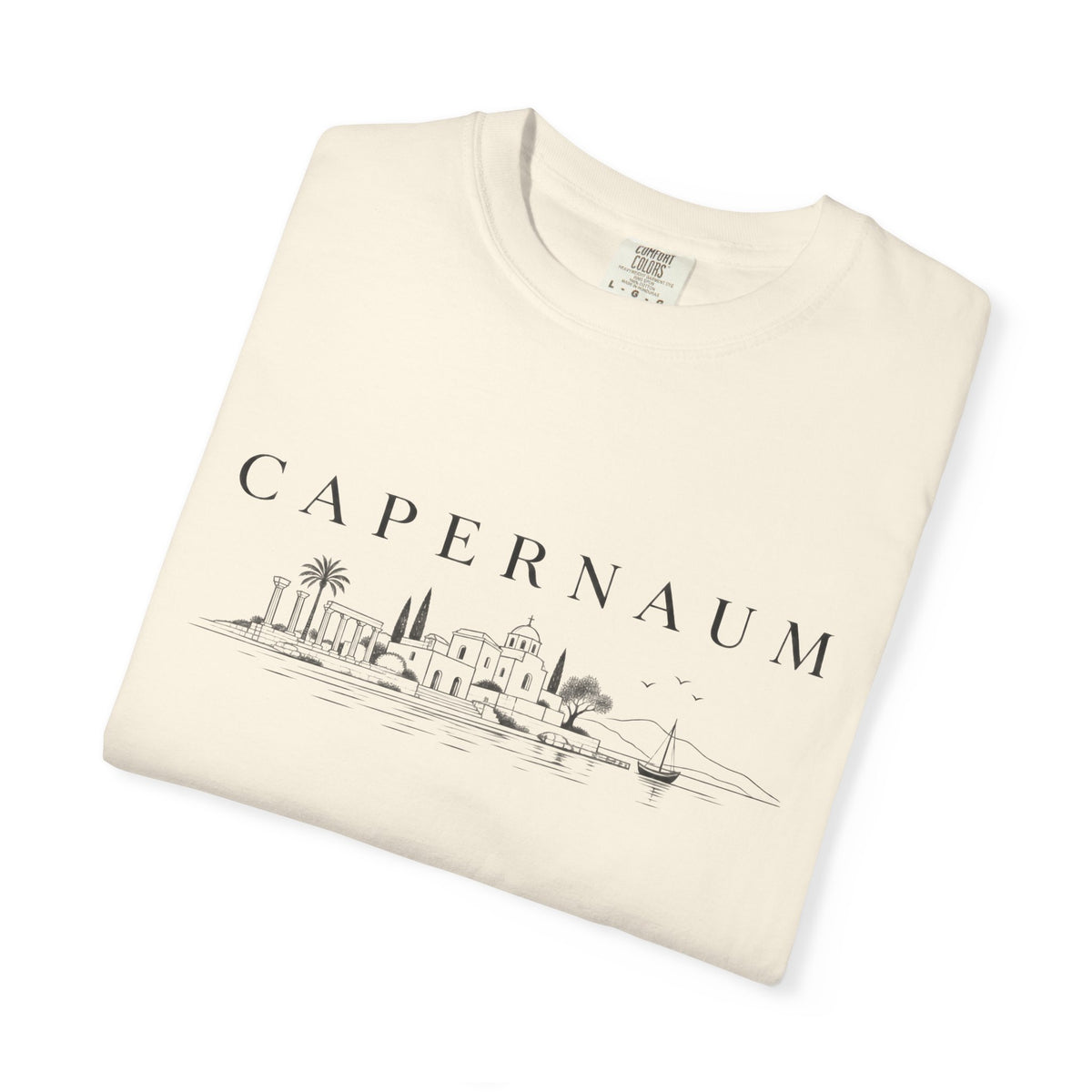 Capernaum Skyline T‑Shirt — Minimal Biblical City Sketch Tee