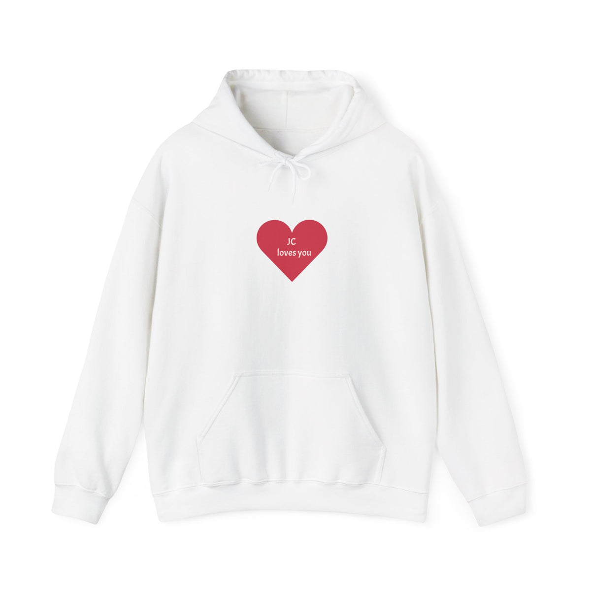 Heart Graphic Hoodie – “IC loves you” Minimal Cute Valentine Sweatshirt