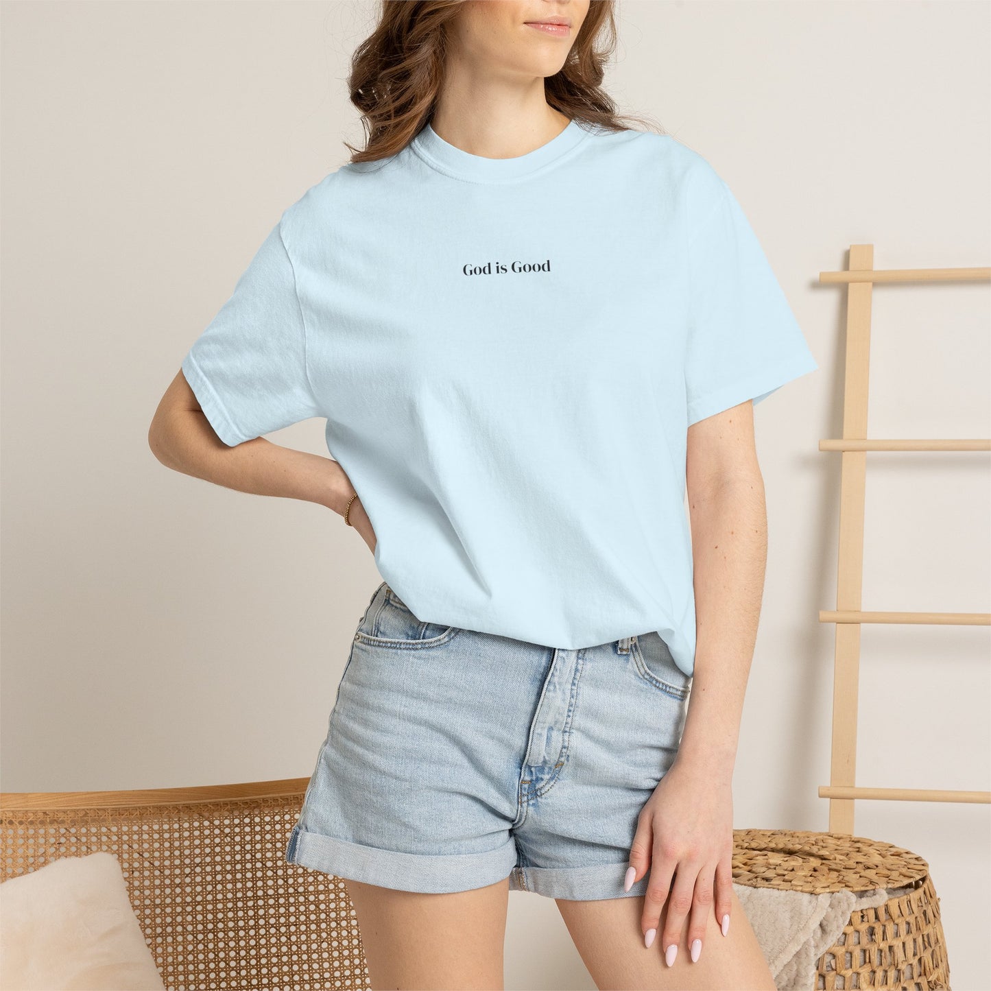T-Shirt — Minimal "God Is Good" Script Tee