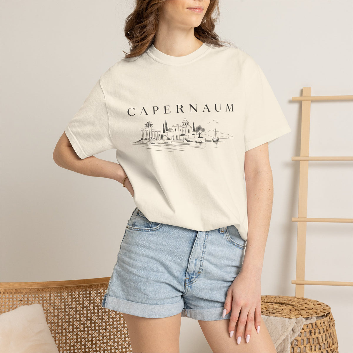 Capernaum Skyline T‑Shirt — Minimal Biblical City Sketch Tee