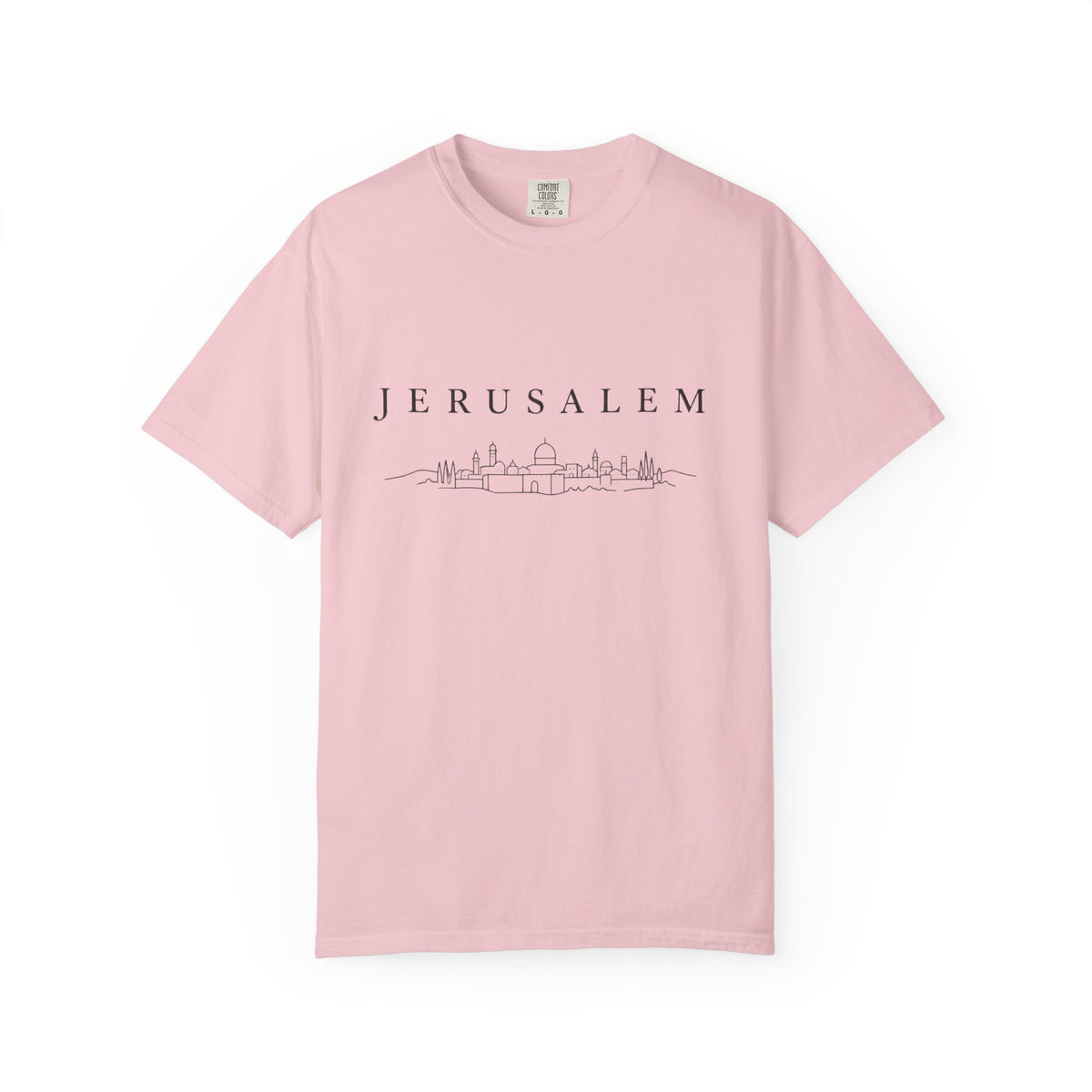 Jerusalem Minimal Skyline T-Shirt — Jerusalem Script Cityscape Tee