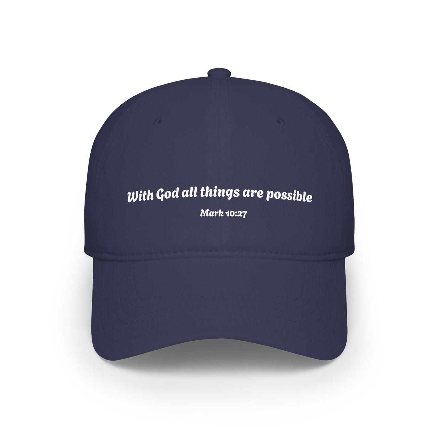 With God all things are possible baseball cap | Christian scripture Mark 10:27