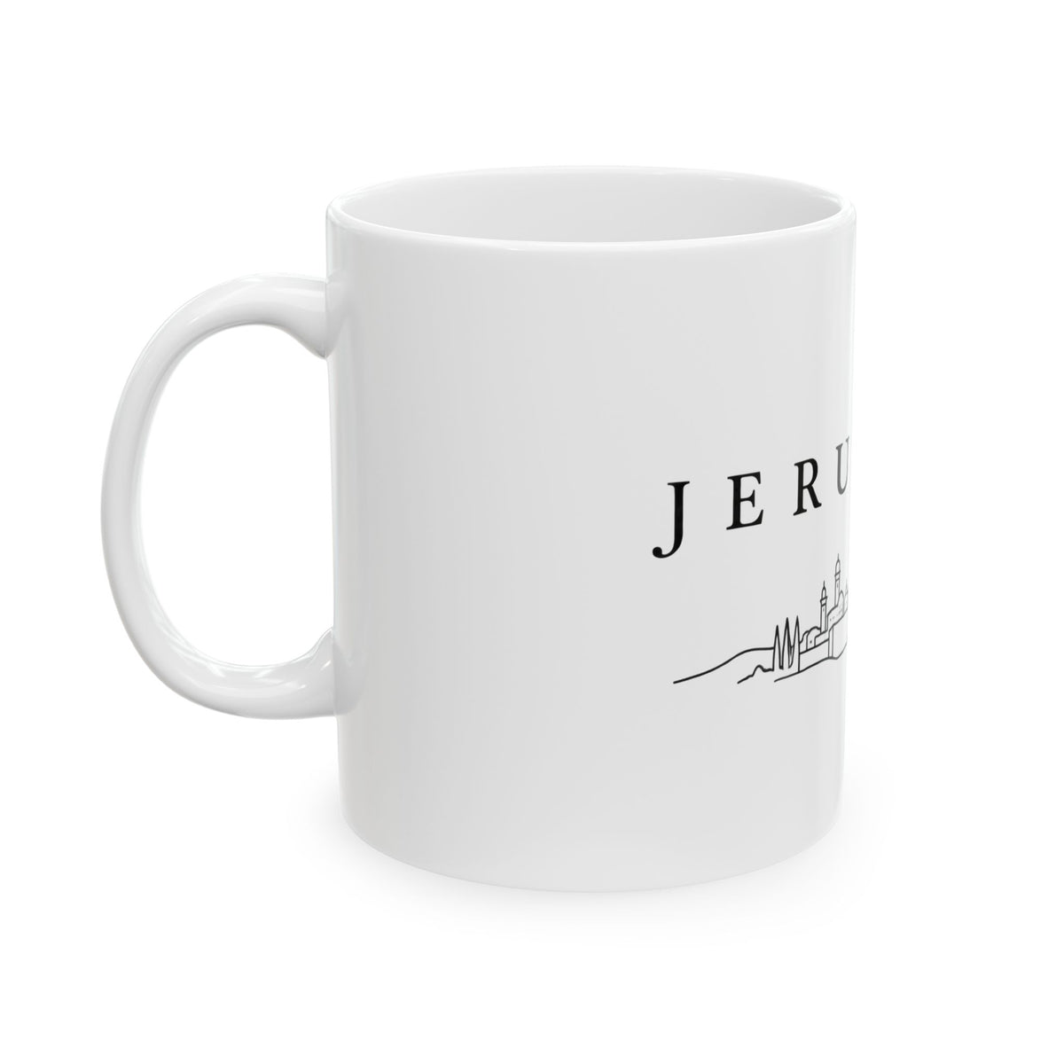 Jerusalem Skyline Ceramic Mug – Minimal Cityscape Coffee Cup (11oz/15oz)