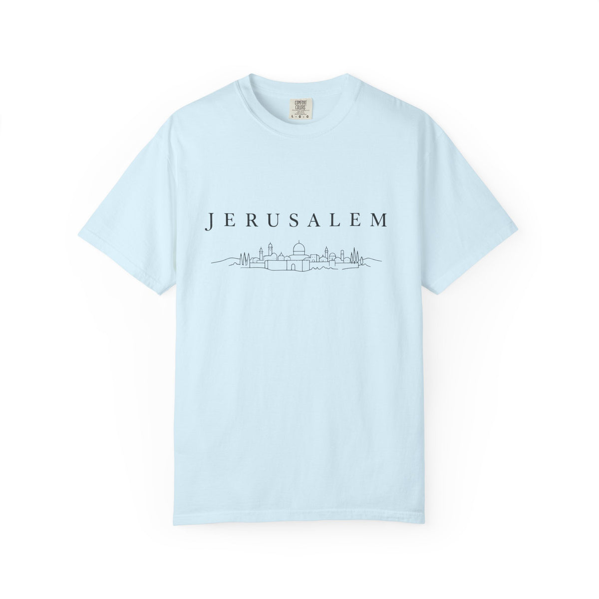 Jerusalem Minimal Skyline T-Shirt — Jerusalem Script Cityscape Tee