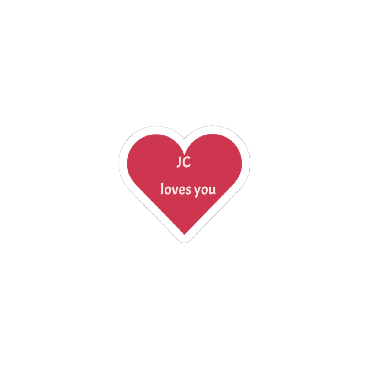 Heart Sticker - "JC loves you" Cute Valentine Laptop Decal