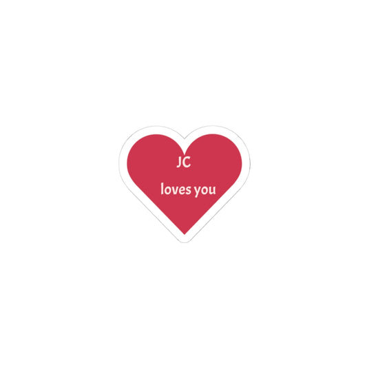 Heart Sticker - "JC loves you" Cute Valentine Laptop Decal